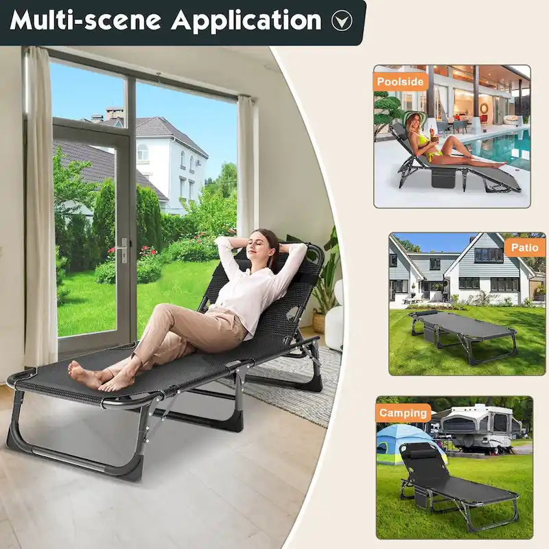 DoCred Upgraded Thicked Folding Camping Cot with Thicked Mattress