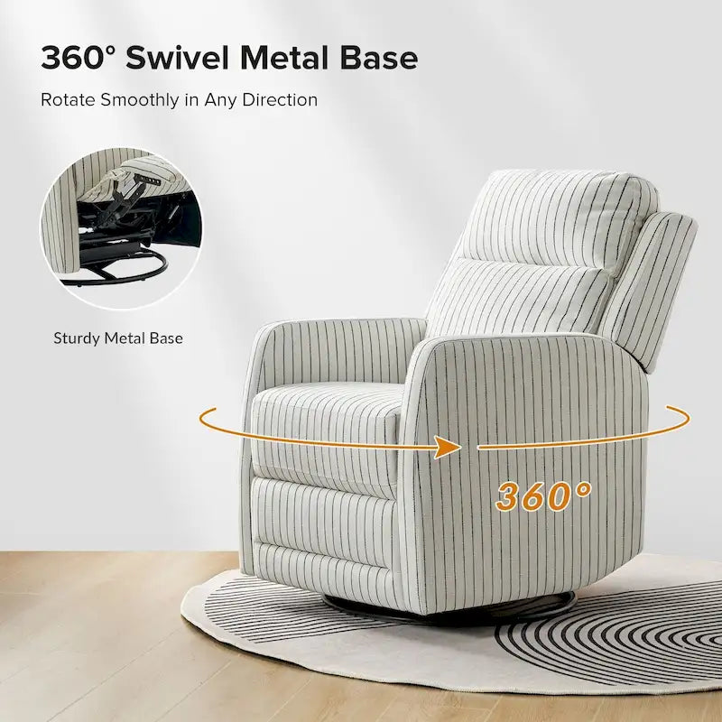Diana Modern Polyester 360-degree Swivel Rocker Recliner by HULALA HOME