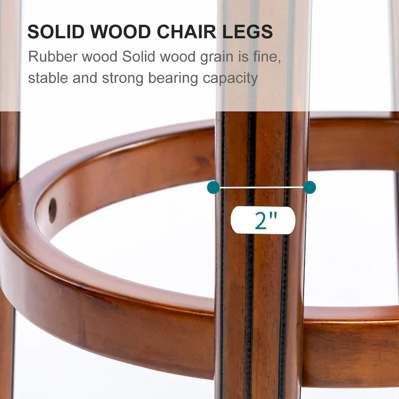 Cow top Leather Wooden Bar Stools