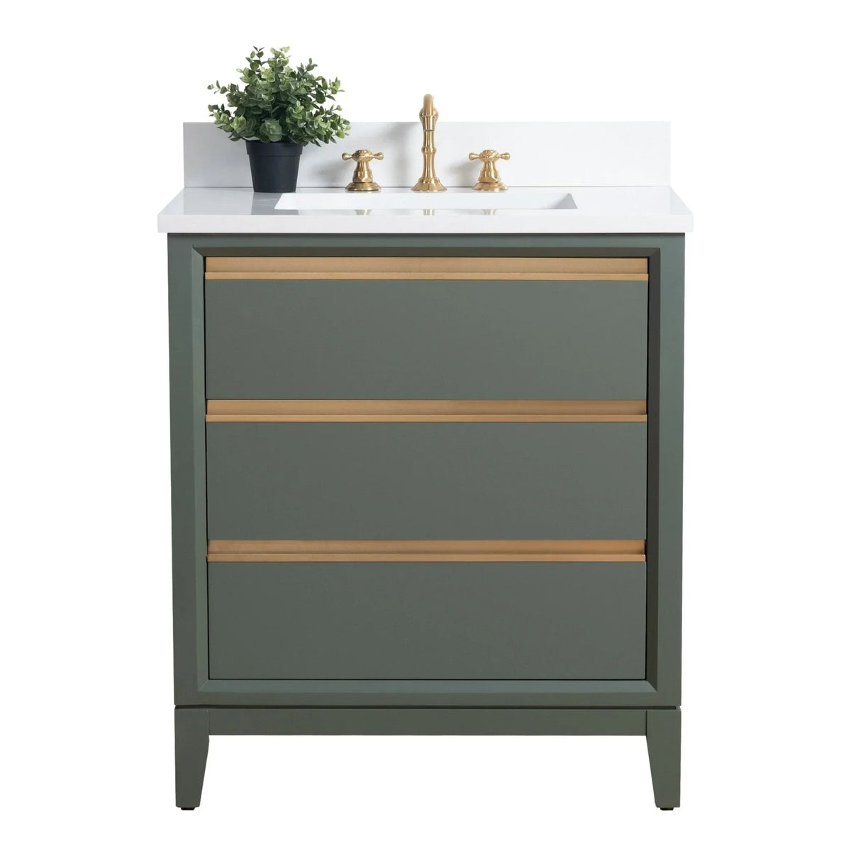 Vanity Art Bathroom Vanity with Ceramic Sink and Engineered Marble Top