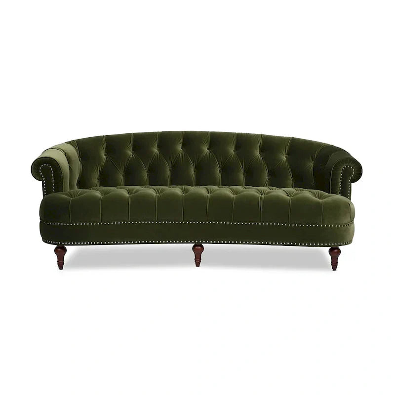 La Rosa 84 Mid-Century Modern Velvet Upholstered Chesterfield Tufted Sofa