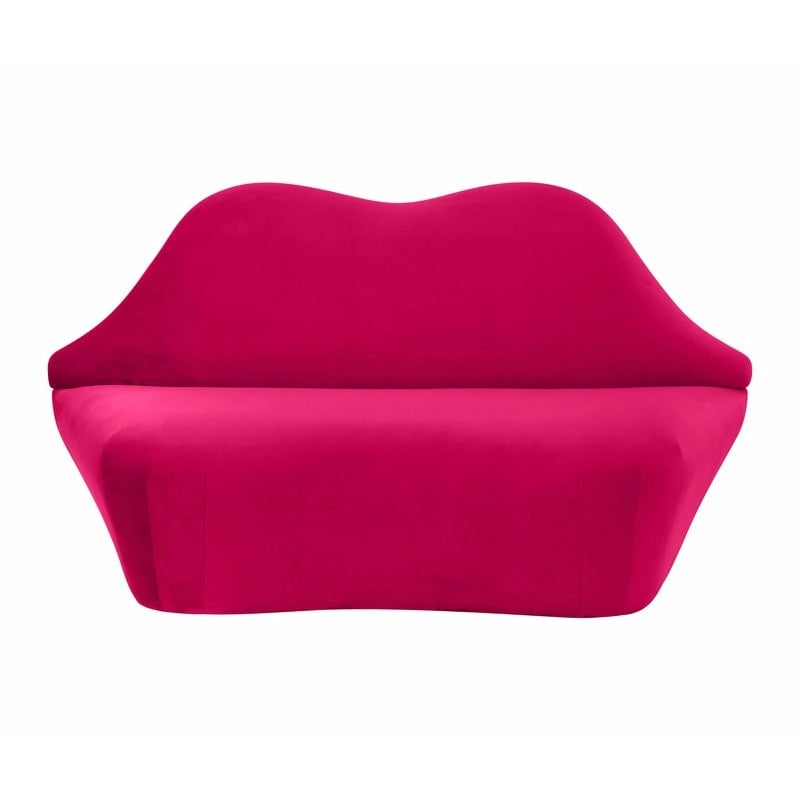 Lips Velvet Settee - 67.7W x 29.1D x 36H