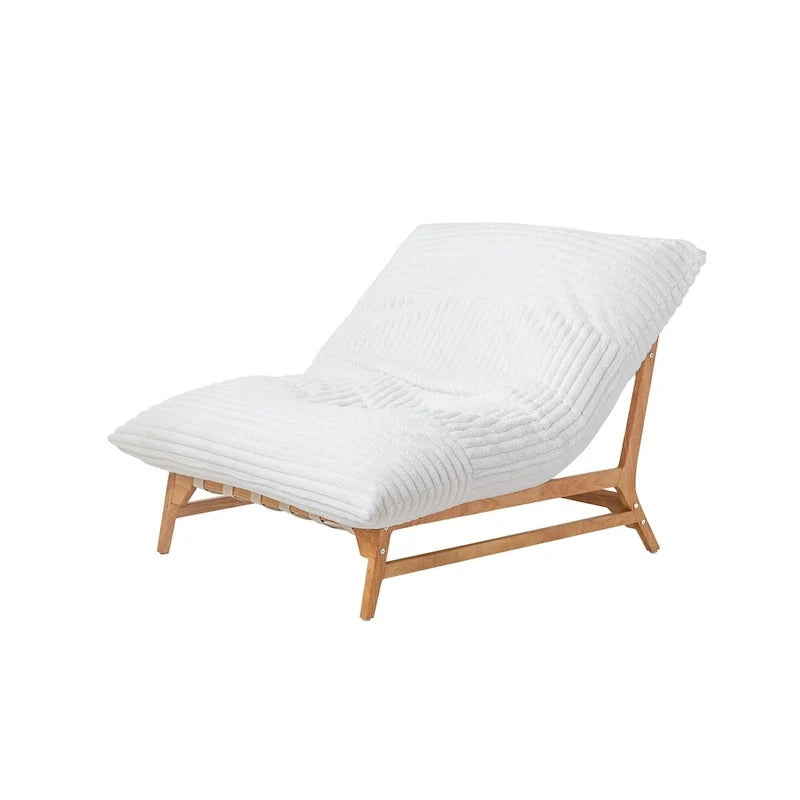 Bean Bag Accent Chair Large Plush Bean Bag Lounger with Solid Wood Frame Comfy Lounge Chair with Down Filling