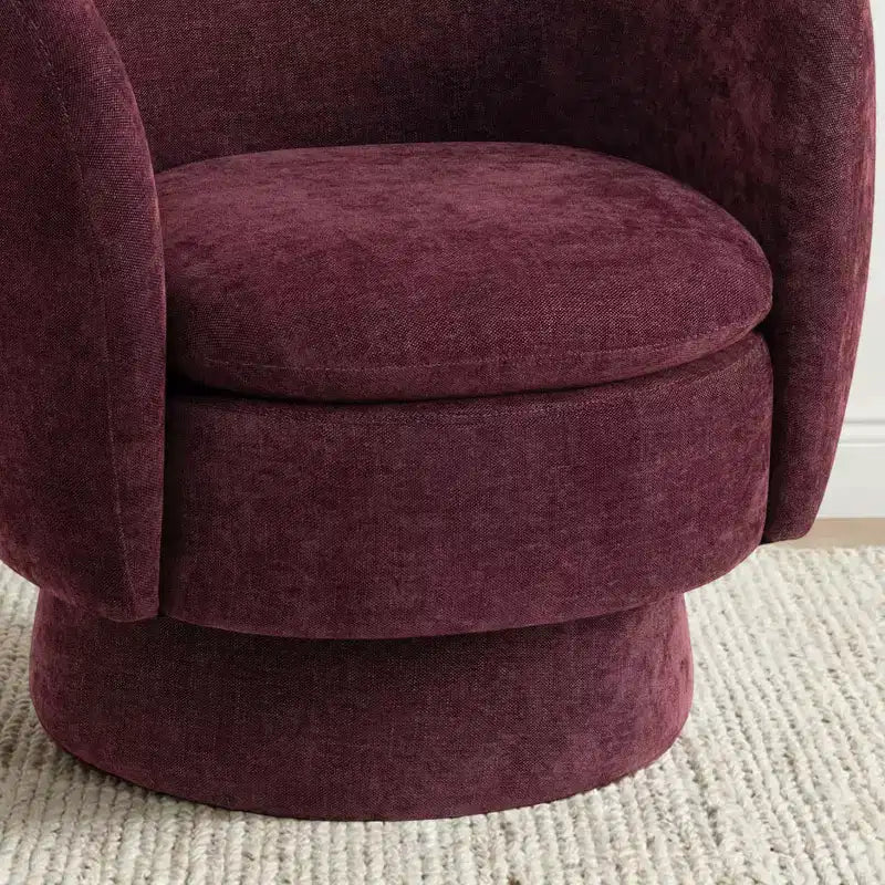 Set of 2 Modern Swivel Barrel Chair with Upholstered Fabric, 360 Rotating Accent Lounge Chair for Living Room, Bedroom-Panipeachy