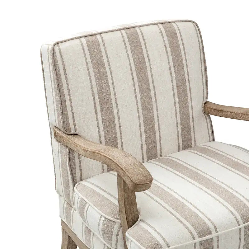 Rinaldo Farmhouse Polyester Armchair with Solid Wood Legs Set of 2 by HULALA HOME