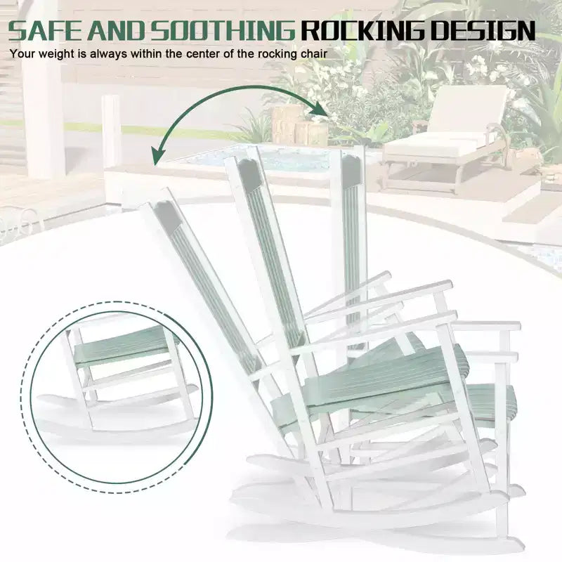Karl Home | 24-Inch Solid Wood Patio Rocking Chair