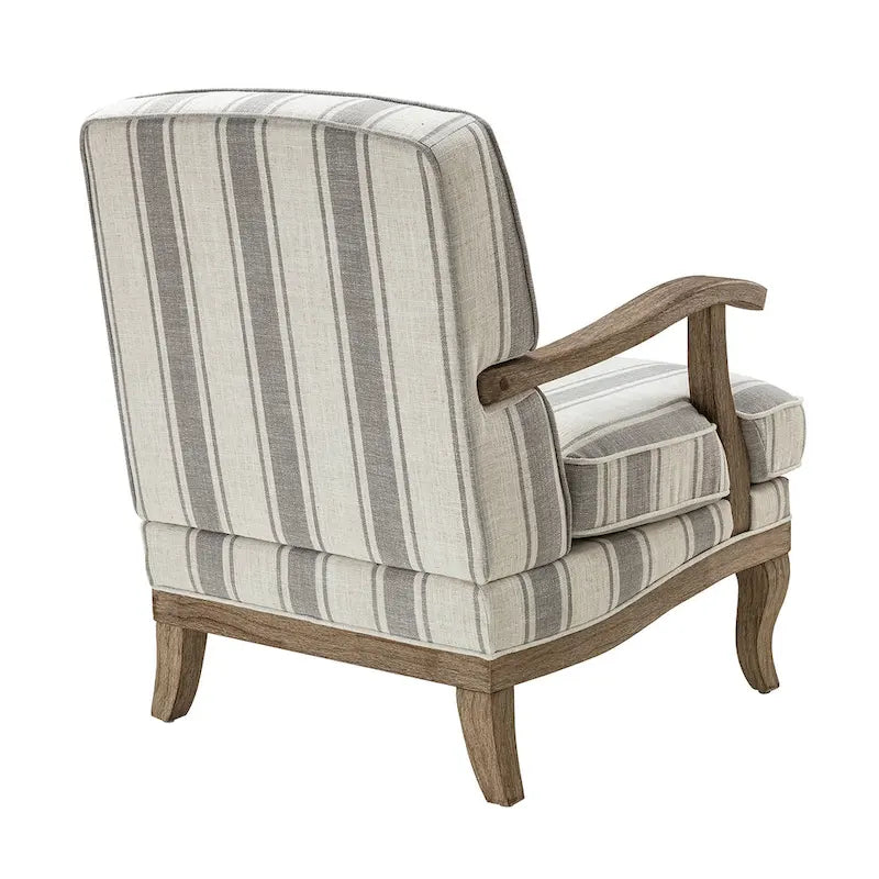 Rinaldo Farmhouse Polyester Armchair with Solid Wood Legs Set of 2 by HULALA HOME