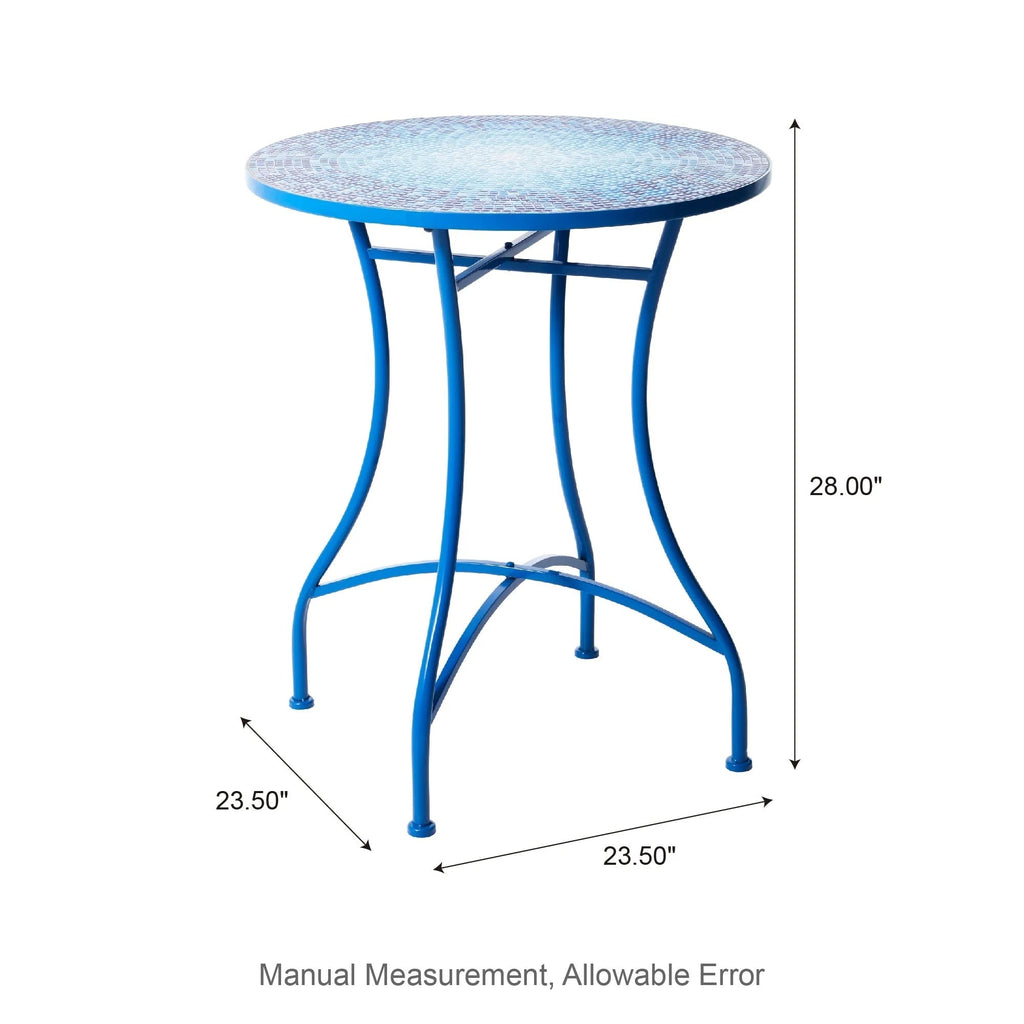Glitzhome Outdoor Metal Folding Bistro Set 3PCS Patio Table Chairs