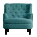 Moser Bay Mignon Velvet / Linen 30 Wide Tufted Wingback Accent Chair