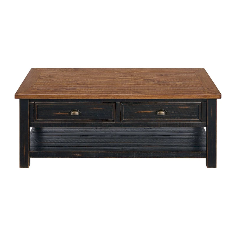 The Gray Barn Downington Solid Wood 2-Drawer Coffee Table