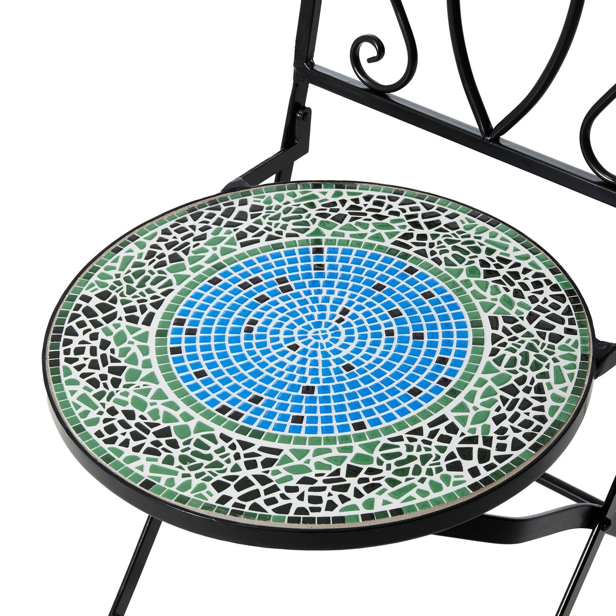 Glitzhome Outdoor Metal Folding Bistro Set 3PCS Patio Table Chairs