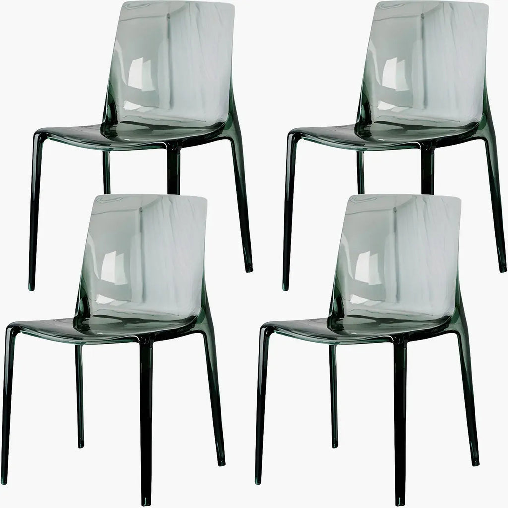 Amber Acrylic Armless Low Back Dining Chair