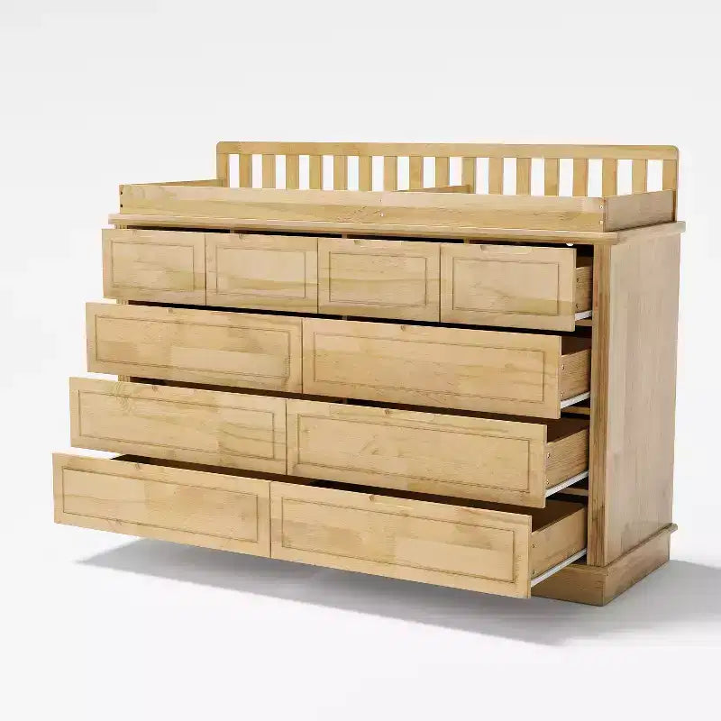 Homsee Solid Pine Wood Diaper Changing Table & Dresser: Removable Station,Drawer Storage, All-in-One Nursery Essential for Parents