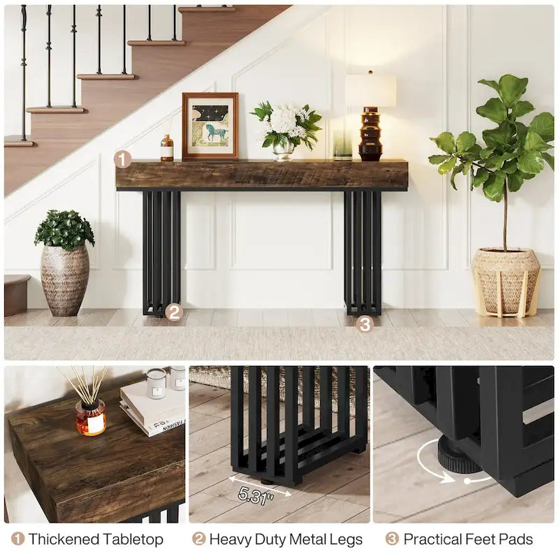 55-inch Console Sofa Hall Table for Entryway