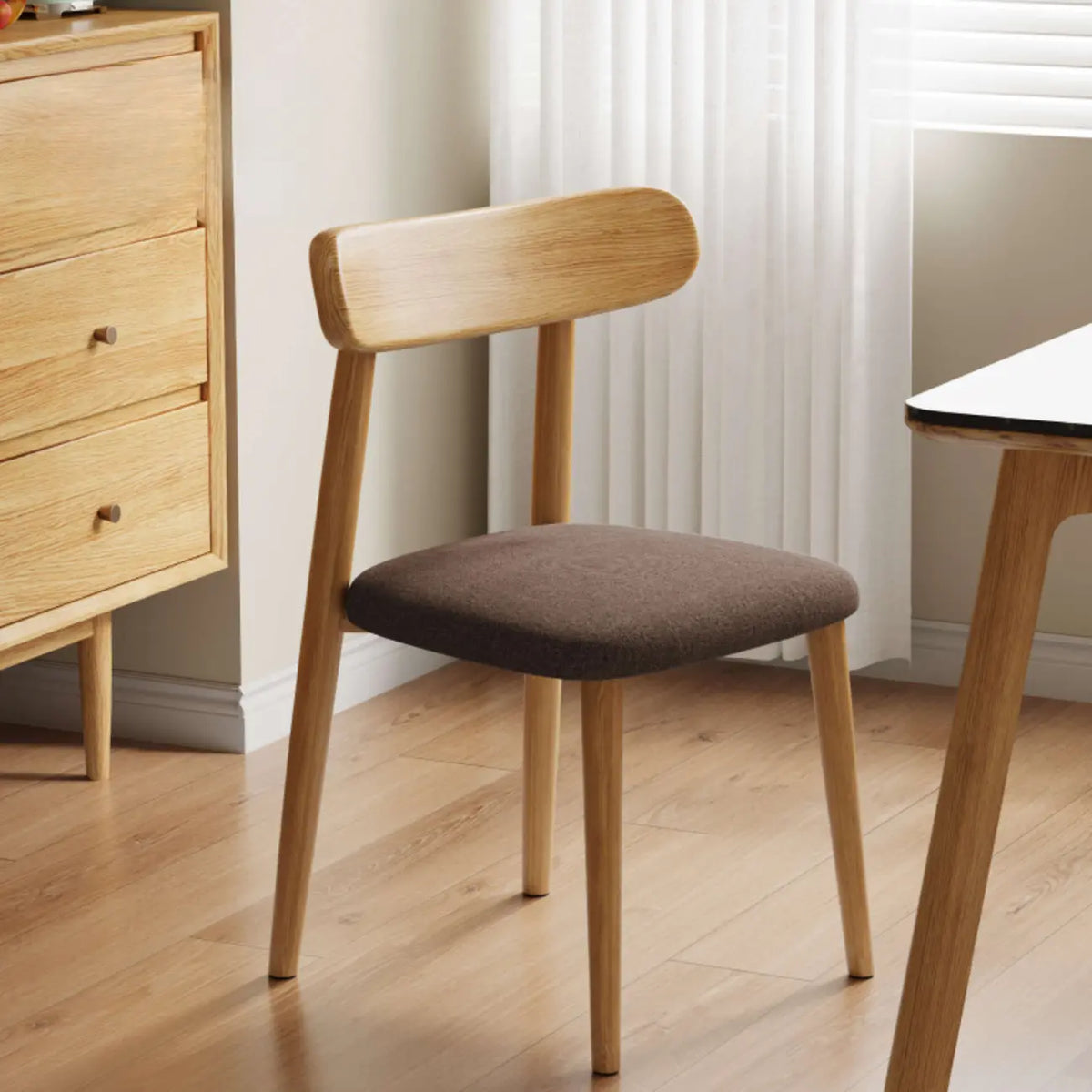 Modern Armless Leather Dining Chair with Low Back