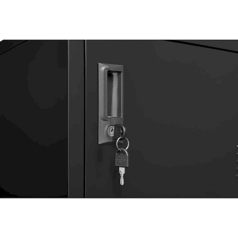 6-Door Employee Storage Locker, Metal Lockers for Office, Gym, School, and Homewith Card Slot (Black)