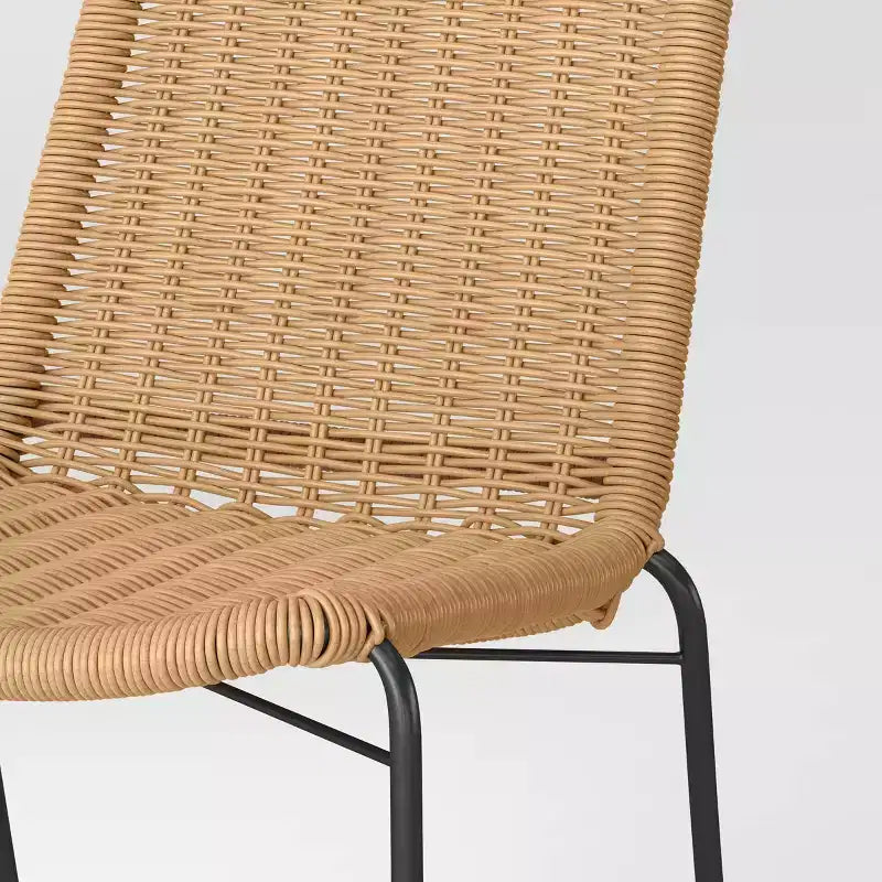 4pc Wicker Stack Armless Patio Dining Chairs Brown - Threshold?