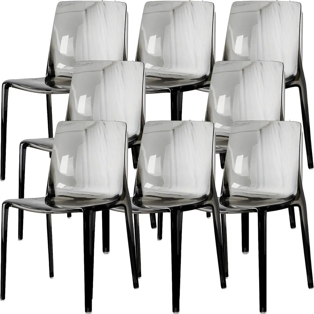 Amber Acrylic Armless Low Back Dining Chair