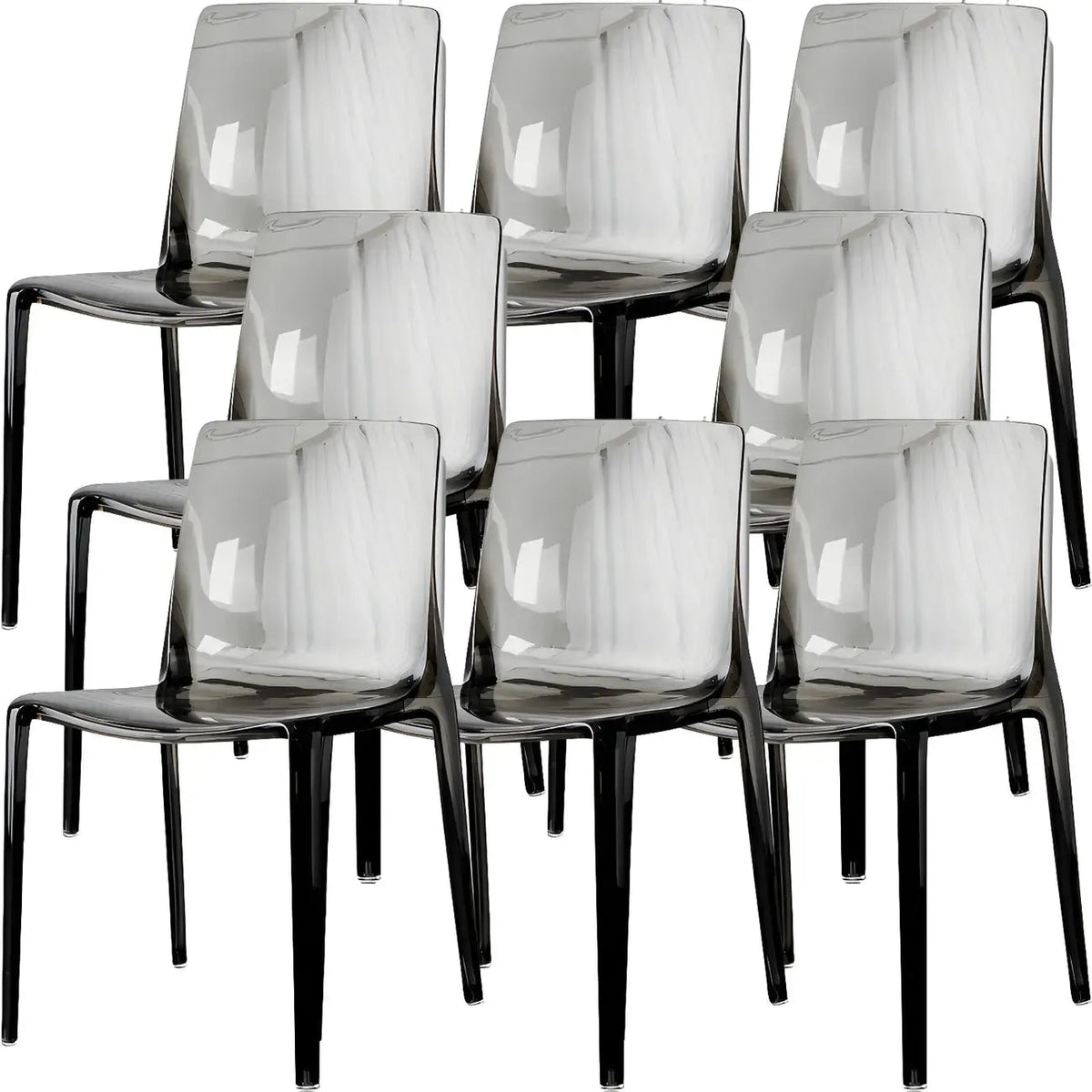 Amber Acrylic Armless Low Back Dining Chair