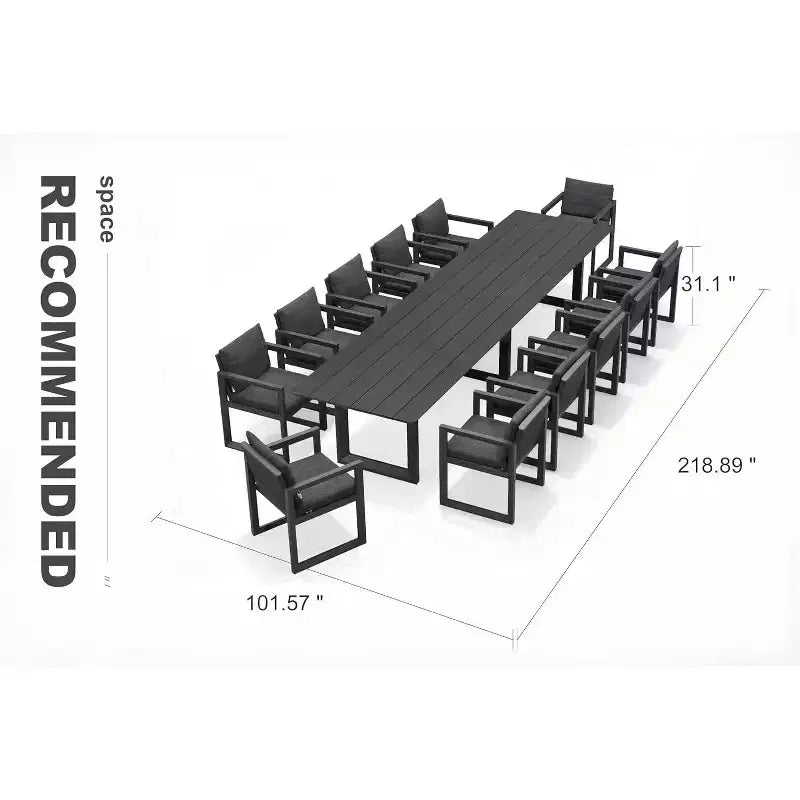 PURPLE LEAF Outdoor Dining Set Aluminum Luxury Patio Furniture Table and Chairs Set with Removable Thick Cushion