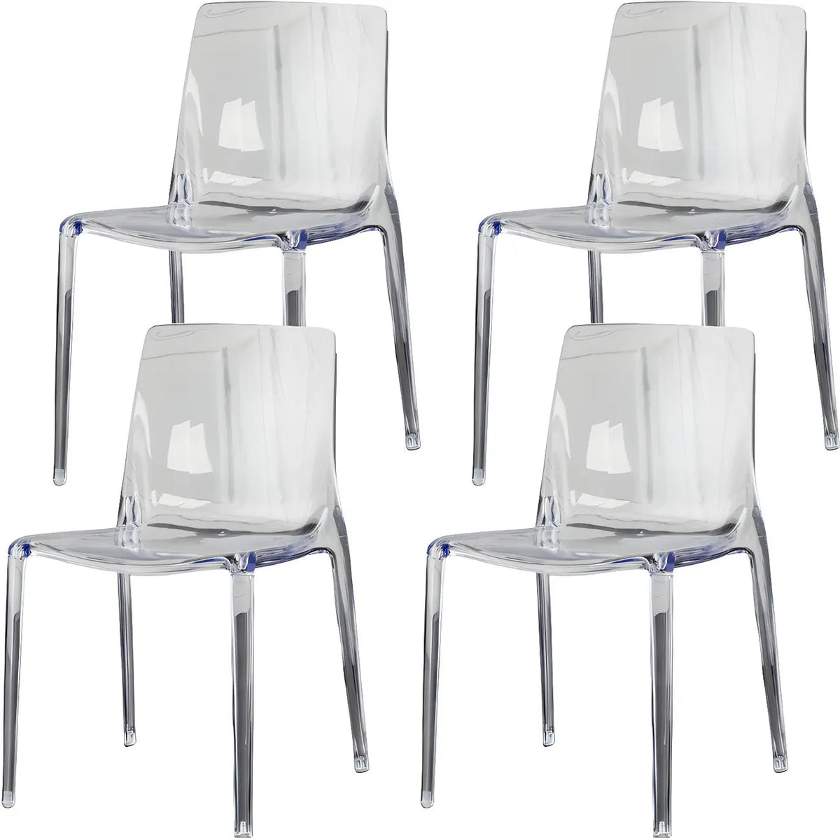 Amber Acrylic Armless Low Back Dining Chair