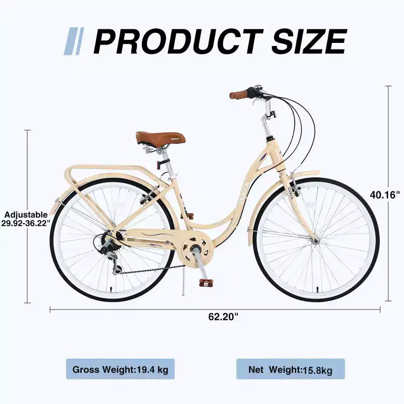 Zeus & Ruta 24-Inch Ladies Bicycle with 7-Speed and Steel Frame