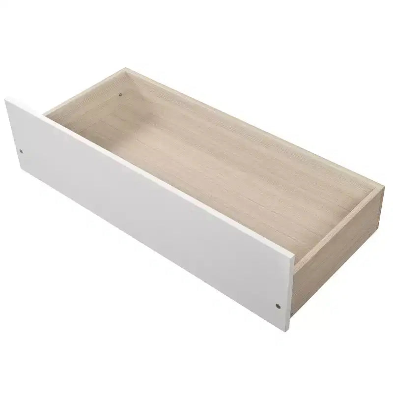 Full over Full Bunk Bed with Two Storage Drawers and Storage Shelves for Kids Teens Adults Bedroom