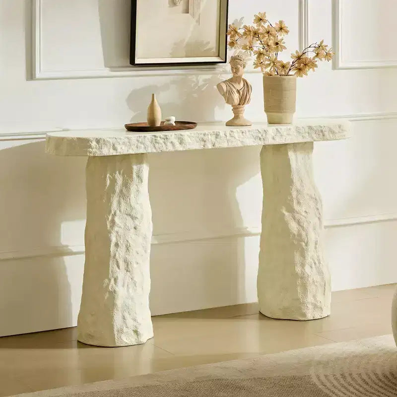 53.94 Modern Fiberglass Console Table with Irregular Legs