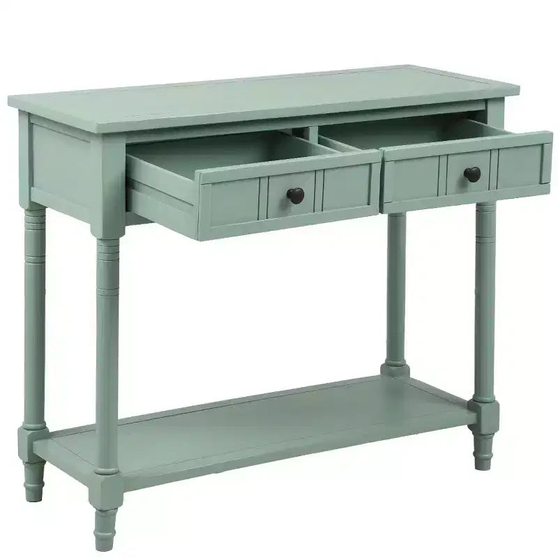 The Misty Moon Daisy Series Console Table Traditional Design with Two Drawers and Bottom Shelf (Espresso)