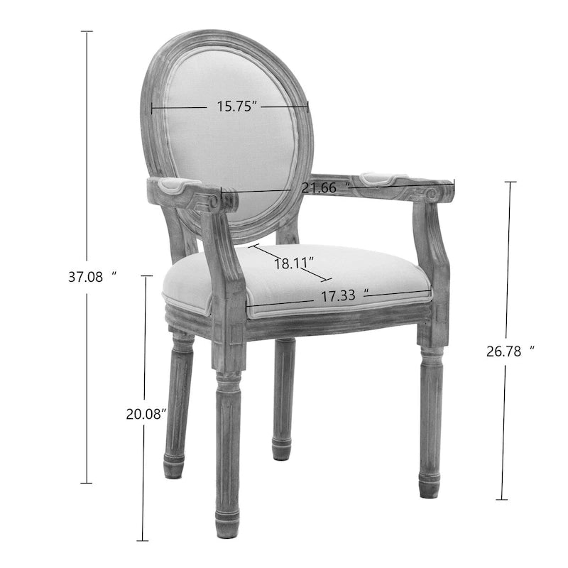 Upholstered Fabric Dining Armchair Set of 2