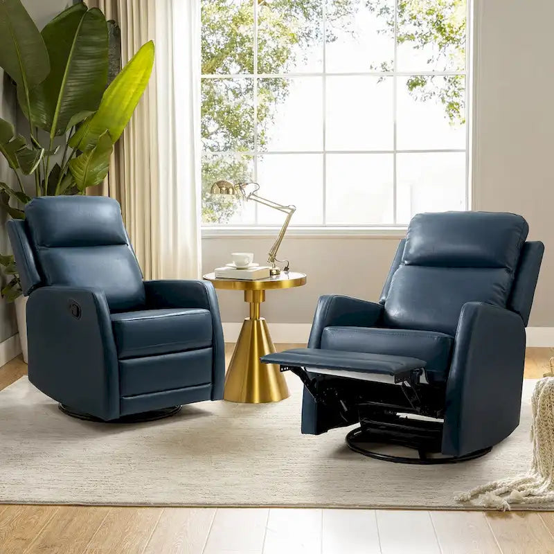 Esteban Swivel Recliner with Tufted Back Set of 2 by HULALA HOME