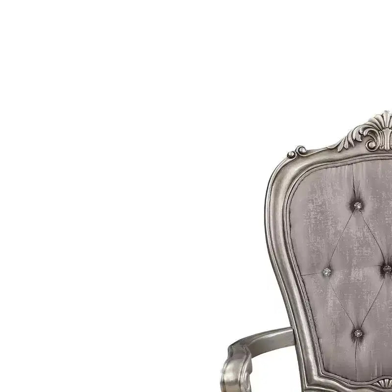 23.25 Ariadne Dining Chair Velvet & Antique Platinum Finish - Acme Furniture
