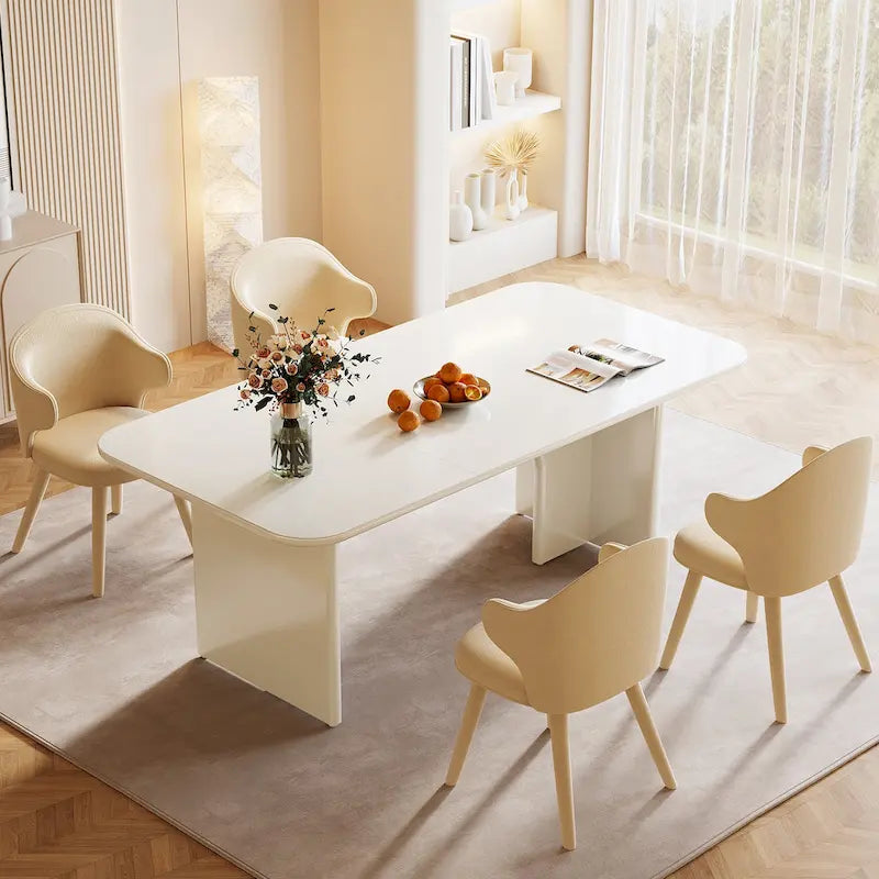 63-in Large Dining Table for 4-6 People, Modern Rectangle Kitchen Table
