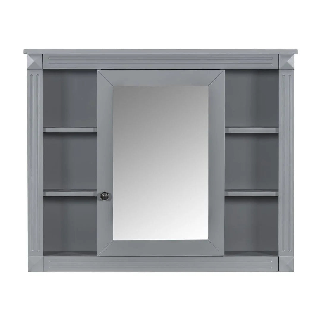36 Modern Bathroom Vanity with Top Sink and Mirror Cabinet,2 Doors and 2 Drawers
