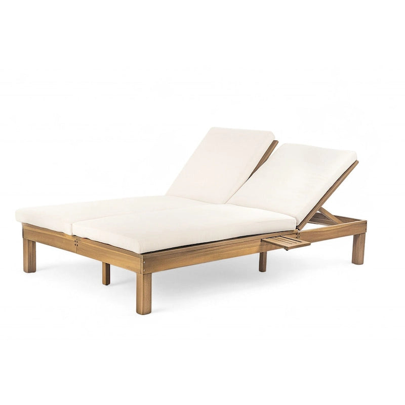 5-Position Adjustable 2 Chaise Lounge,Folding Trays for Poolside,Patio