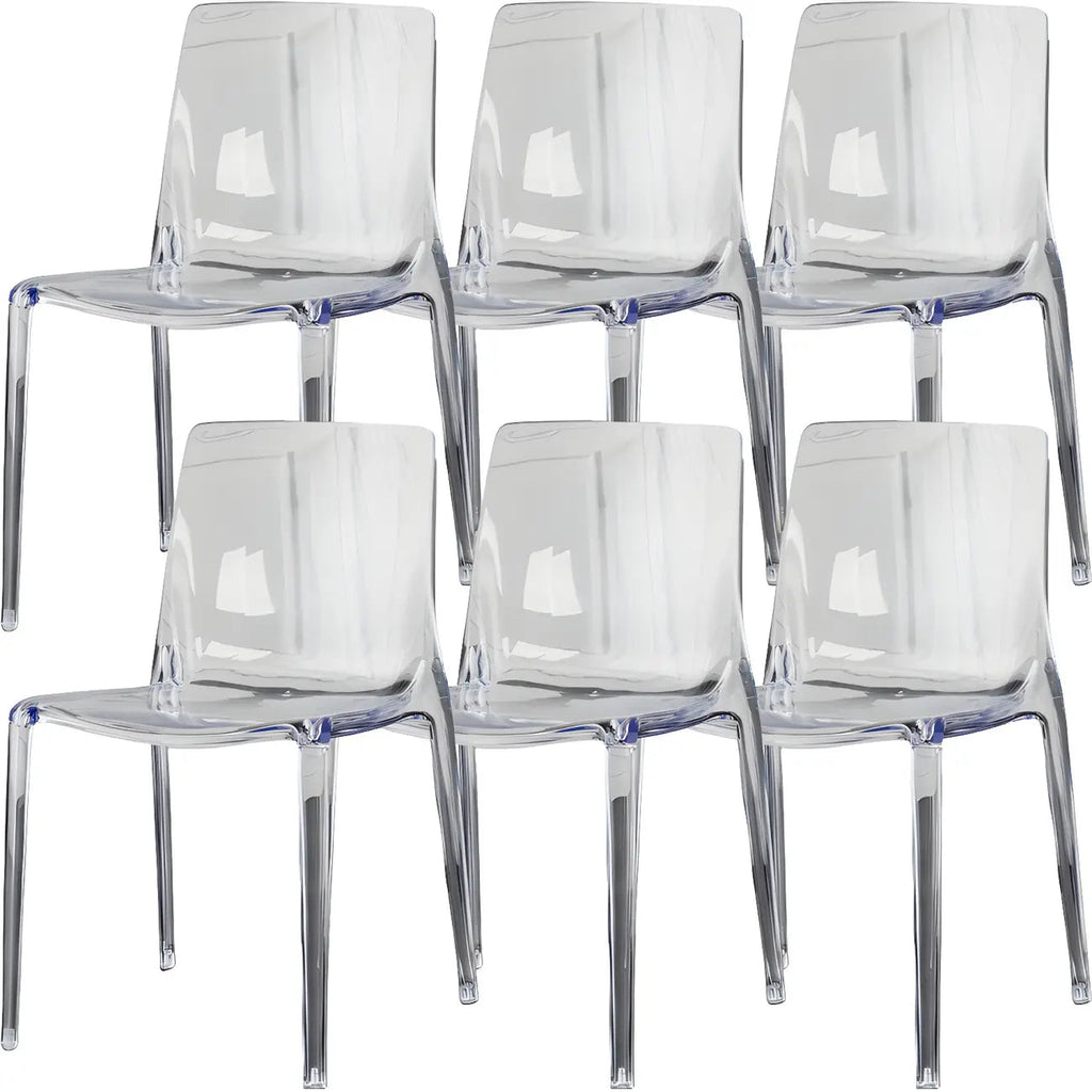 Amber Acrylic Armless Low Back Dining Chair