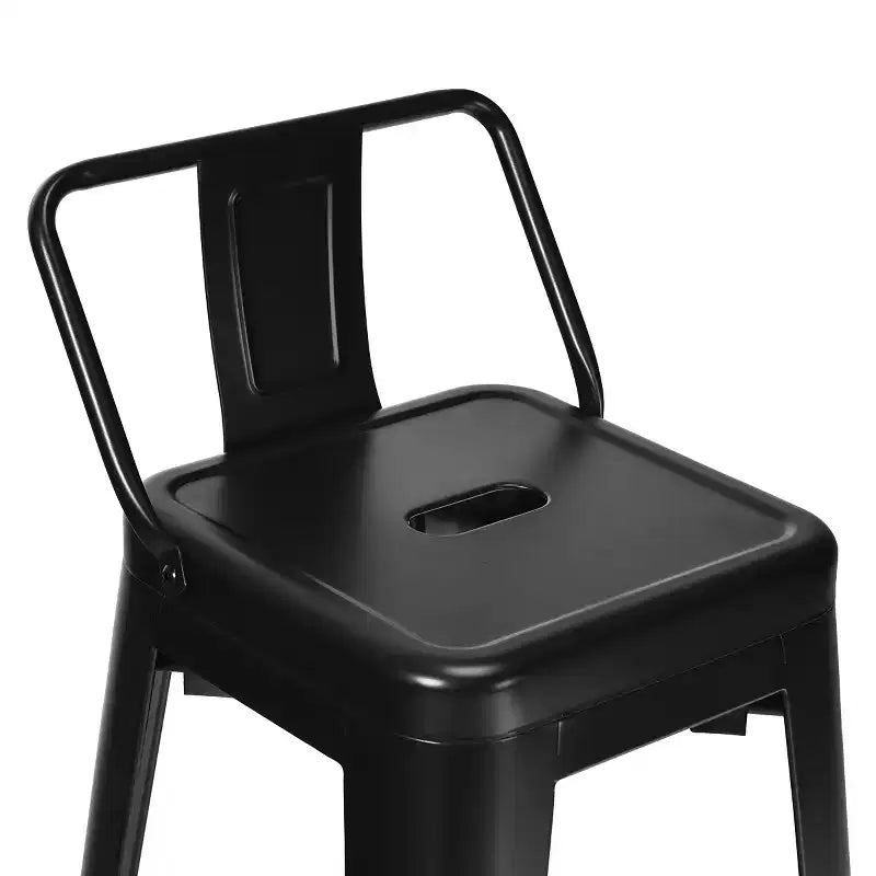 Costway Set of 4 Metal Bar Stools 30 Bar Height Barstools Industrial W/ Low Back Steel