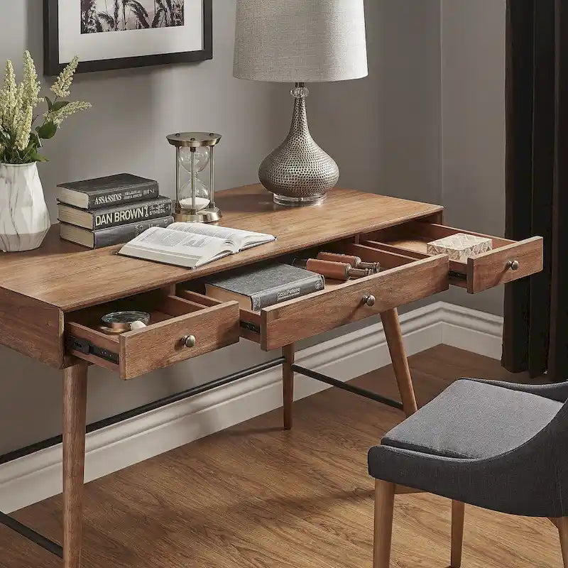 Aksel Wood 3-drawer Writing Desk by iNSPIRE Q Modern