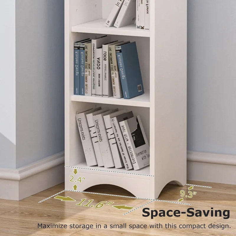 VECELO 70.9 Inches Tall Bathroom Narrow Linen Cabinet, 8 Tiers Solid Wood Freestanding Storage Cabinet