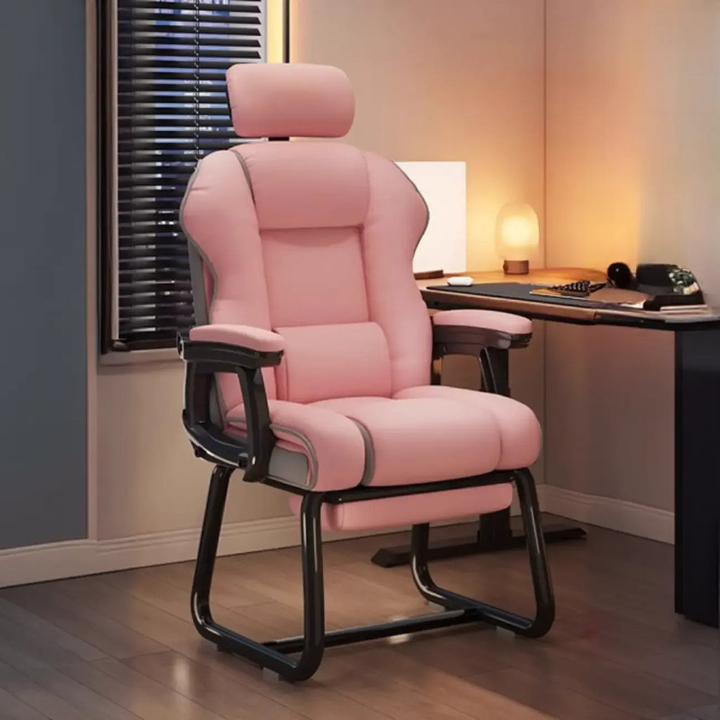 Yellow High-Back Leather Ergonomic Executive Chair