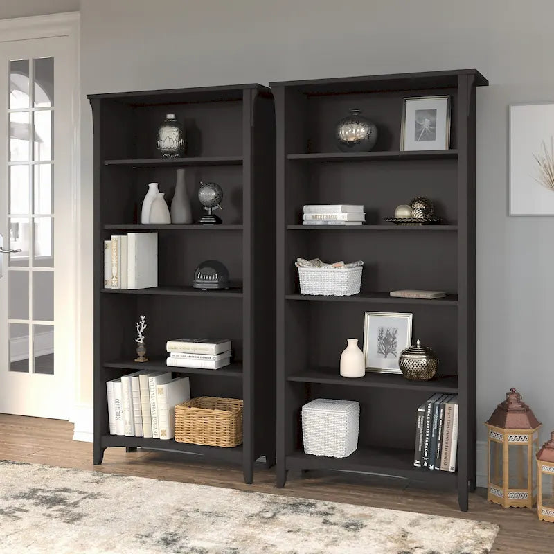 Salinas Tall 5-shelf Bookcase (Set of 2) by Bush Furniture