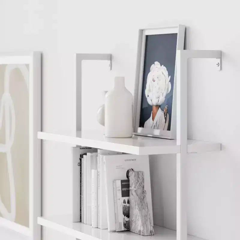 85 Theo 6 Tier Wood Wall Mount Ladder Bookshelf - Nathan James