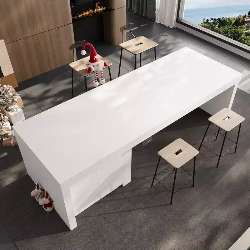 Hitow Modern 110W Lift Dining Table with 3 Memory Height,47Max Height,150LBS Load-Bearing,Intuitive Operate,Kitchen Island/Breakfast Bar