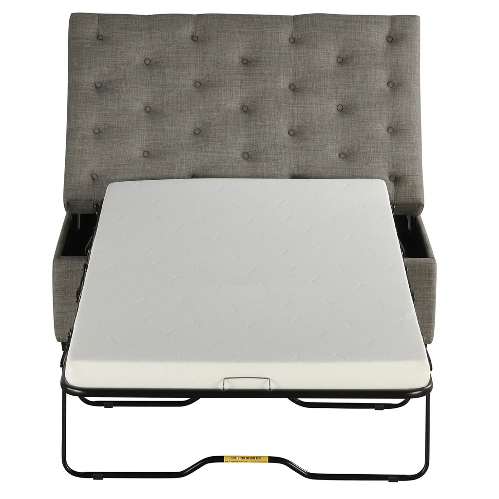 Folding Sofa Bed, 49.6 Ottoman with a Folding Sofa Bed, Convertible Ottoman Sleeper with Memory Mattress and Tufted Design