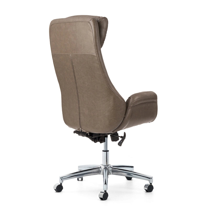 Glitzhome 48-inch Mid-century Adjustable Swivel Faux Leather Office Chair