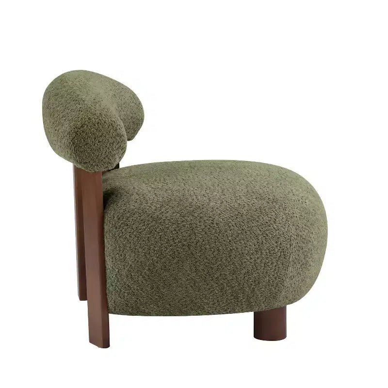 Christopher Knight Home Gareth Modern Wood Boucl Upholstered Accent Slipper Chair