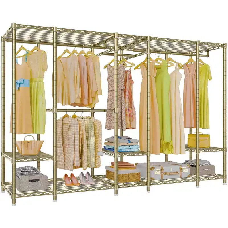 Extra Large Portable Closet Rack Heavy Duty Clothes Rack Max Load 1300 lbs