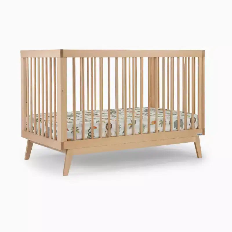 3-in-1 Convertible Crib, Solid European Beechwood, GREENGUARD Gold Certified, Made in Italy