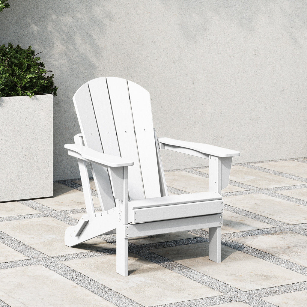 Polytrends Laguna Fade Resistant All Weather Outdoor Patio Folding Adirondack Chair