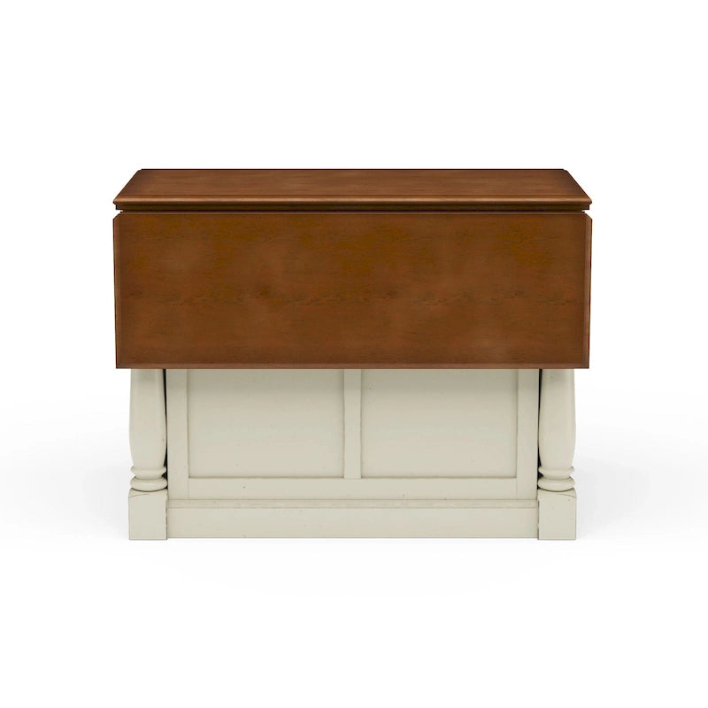 Homestyles Monarch 3-Piece Off-White Wood Kitchen Island Set with Drop Leaf Wood Top - 48 x 25 x 36